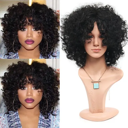 Kort lockig våg Bob Human Hair Wigs 180% Densitet Full naturlig Glödes Lace Front Wavy Wig för Black Women Diva1