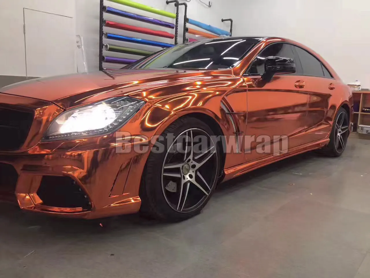 Premium Orange Chrome Vinyl Wrap With Air Bubble Free Flexible Stretchable Mirror Chrome för bil som täcker styling 1,52x20m/roll 5x66ft