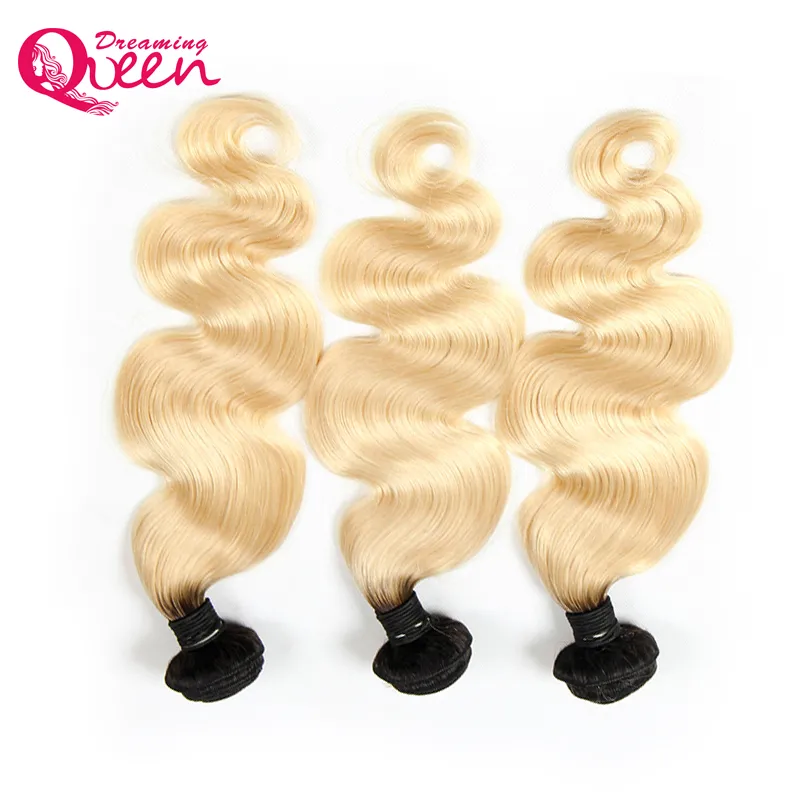 #1B 613 Blonde Body Wave Ombre Brazilian Human Hair Weave Brazilian Ombre Virgin Human Hair Extension 3 Bundles Blonde Hair Bundles