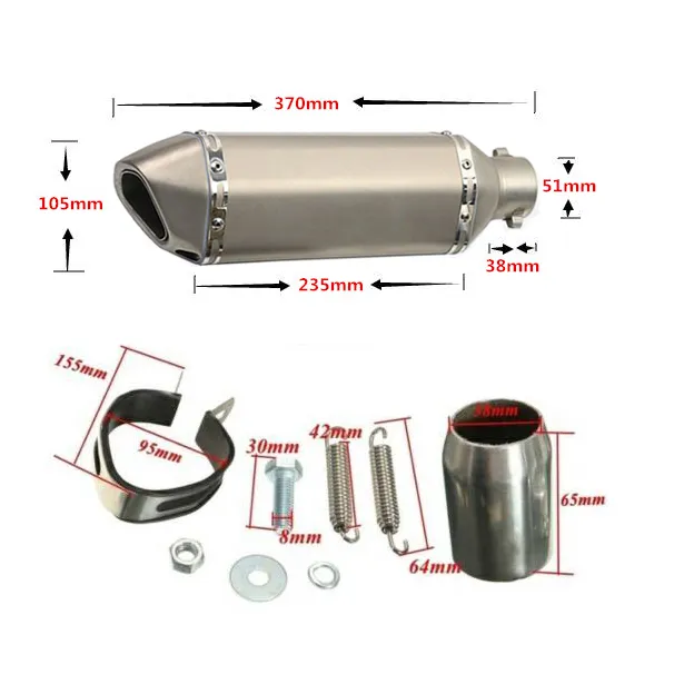 Laser Marking Akrapovic 38-51mm Universal Motorcycle Exhaust Muffler Pipe Silencer With Removable DB Killer