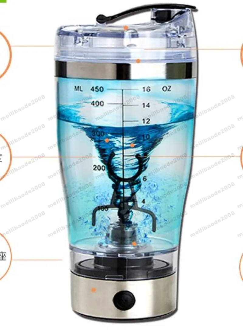 Mini Portable 450ml Electric Automatic Protein Shaker Vortex Mixer Movement  Mixing Mixer USB Rechargeable Tornado Water