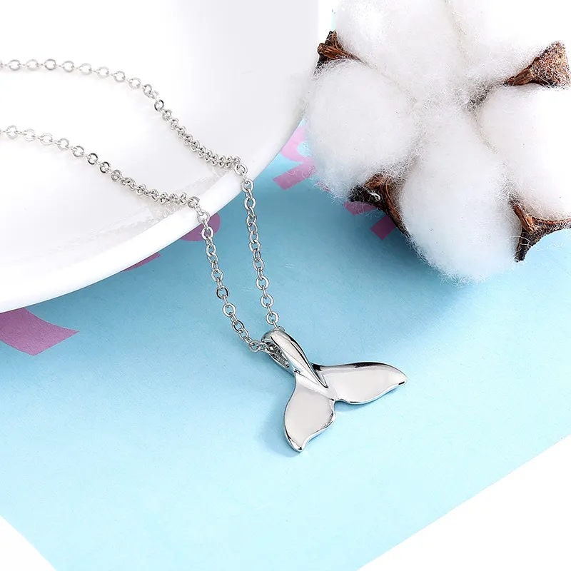 Best gift New fashionable smoothtail fishtail pendant simple and lovely mermaid clavicle chain WFN619 with chain a 