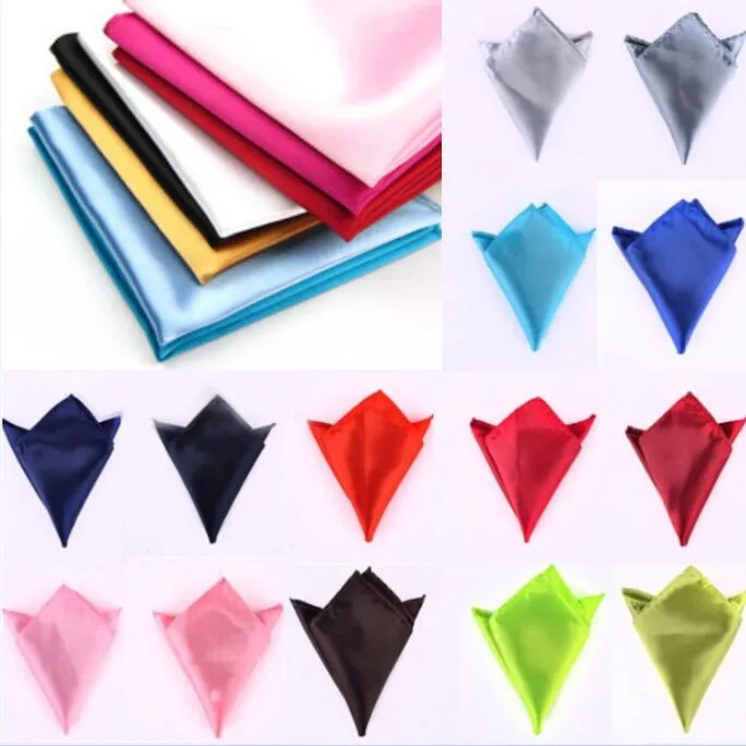 Chusteczki Męskie Satin 35 Solid Color 22 * ​​22 cm Chusteczki Wedding Party Hanky ​​Plac Plac Dla Ojca Business Tie Prezent