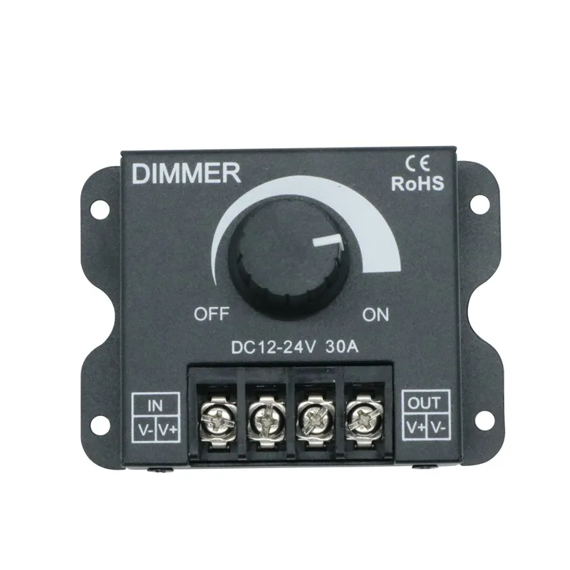 30A 360 W LED Cor Única Dimmer Interruptor Controlador de Brilho para DC 12 V 24 V 5050 5630 5730 3014 4014 2835 8520 CONDUZIU a Luz de Tira