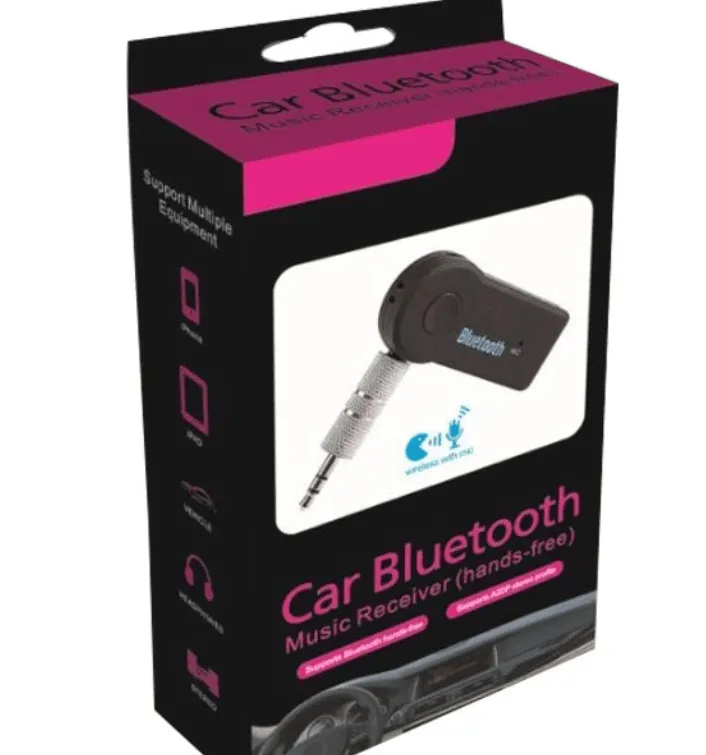 カーBluetooth Kit Aux 3 5mmオーディオミュージックレシーバーカーキットmp3 Bluetoothマイクアダプタードングル3 0 A2DPハンド小売ボックスEMS201U