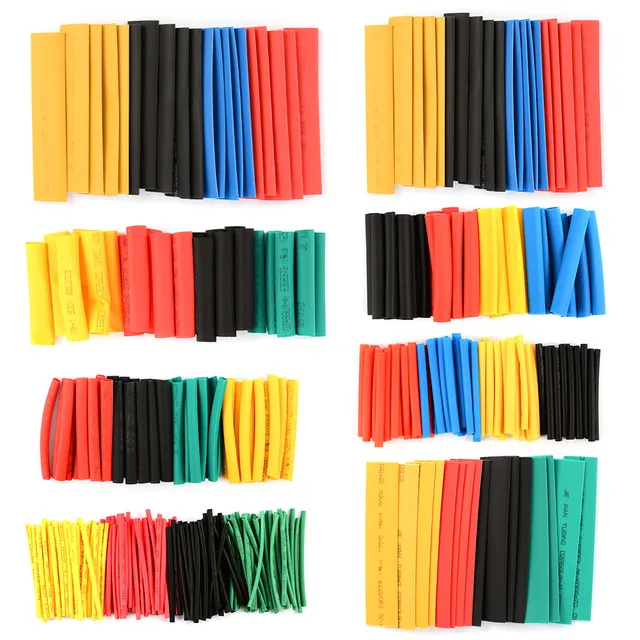 328Pcs 8 Sizes Multi Color Assortment Ratio 2:1 Heat Shrink Tubing Sleeving For Wrap 5 Colors Tube Sleeving Wrap Wire Kit