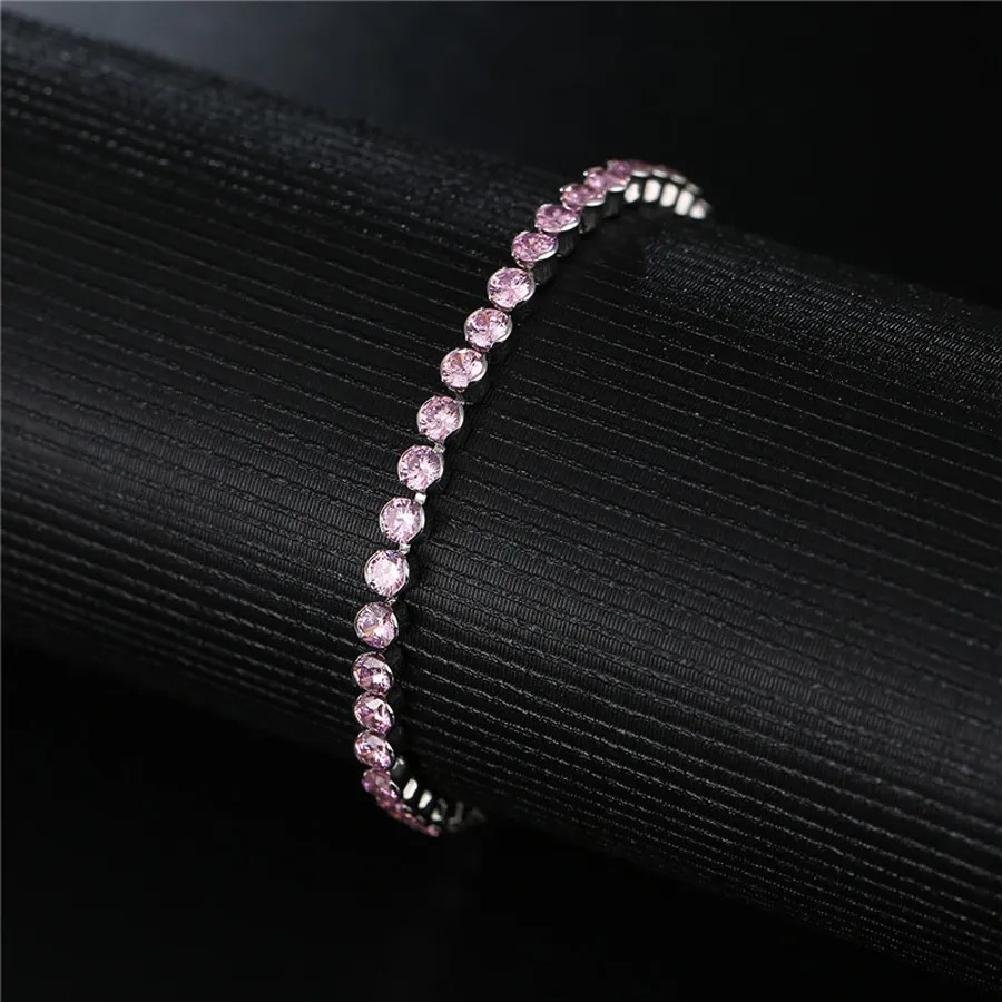 Högkvalitativ 4mm Cubic Zirconia Tennis Armband Bangles För Kvinnor Julklappar Nya Mode Lady Smycken Pulseras Mujer Mujer