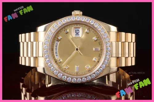 Luxury Watches man watches 18K Yellow Gold 2 President 218238 mechanical men's watch Wristwatch##8