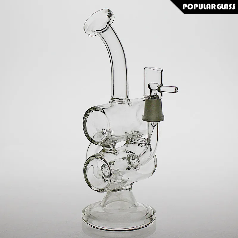 SAML 20CM TALL OIL RIGHOL HOLOKAHS RECYCLER BONG Glas Rökning Vattenrör Fog Storlek 14.4mm pg5040