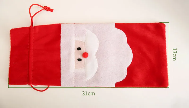 Santa Claus Gift Tassen Kerstversiering Rode Wijnfles Cover Tassen Santa Champagne Wijnzak Xmas Gift 31 * 13cm WX9-41