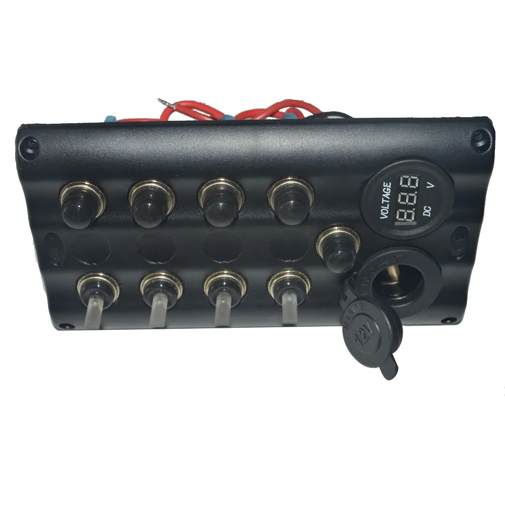 12V 또는 24V DC 4 갱 5 브레이커 LED 방수 토글 전환 스위치 패널 보트 Marine RV New4010140