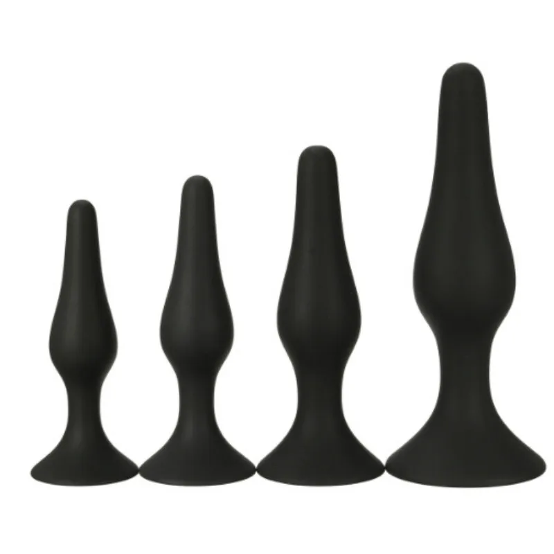 4 Arten Weiches Silikon Anal Unisex Schwarz Silikon Butt Plug Trainer Anal Sex Spielzeug Erwachsene Sex Produkt Erotische Sexy G-punkt Masturbation