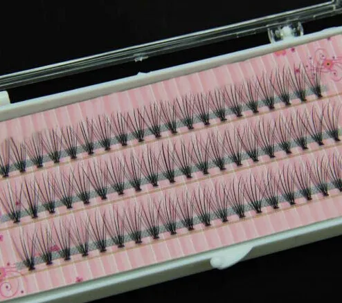 60 sztuk Rzęsy Profesjonalny Makeup Indywidualne Klaster Eye Lashes Grafting Fake False Eyelashes 2ids Nowa Darmowa Wysyłka