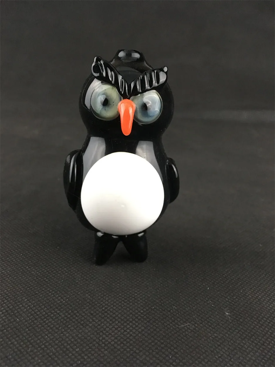 Glazen waterpijp, zwarte pinguïn bong bong, rokende pijp, 14 mm connector zijn welkom op bestelling