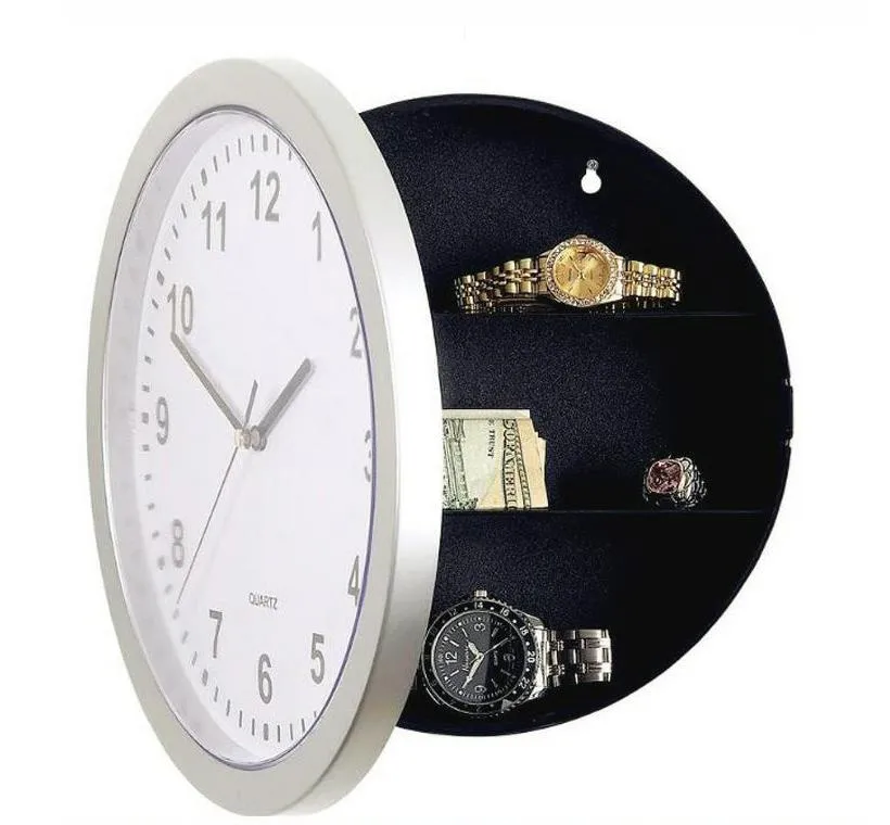 2017 New Wall Clock Hidden Secret Compartment Safe Money Stash Jewellery Stuff Storage White 10-inch 