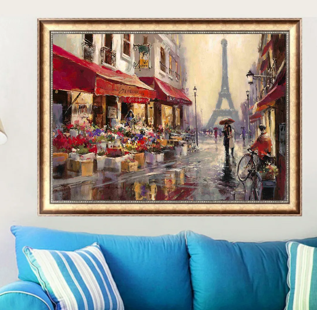 Tour Eiffel Paysage DIY Paintes de diamant Modern Oeuf l'image de la décoration du salon sans cadre306f6614833