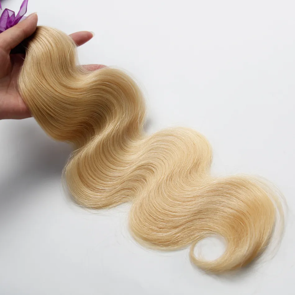 Ombre Bleach Blonde Brésilienne Vierge Cheveux Vague de Corps 3/4Bundles Couleur 1B/613 Grade 10A Indien Péruvien Malaisien Ombre Remy Armure de Cheveux Humains