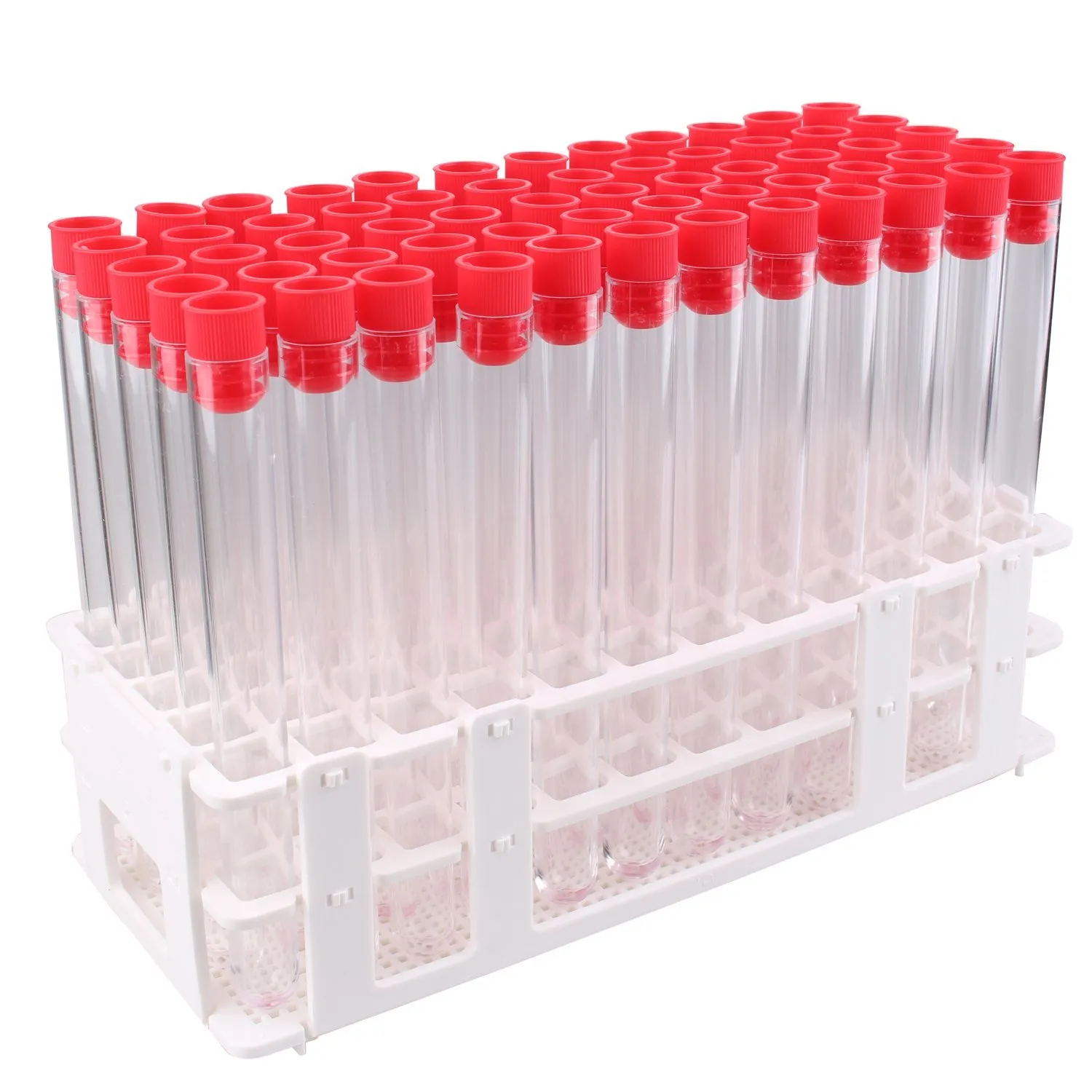 Wholesale Tube 16x150mm Clear Plastic Test Tube Set With Caps And Rack
