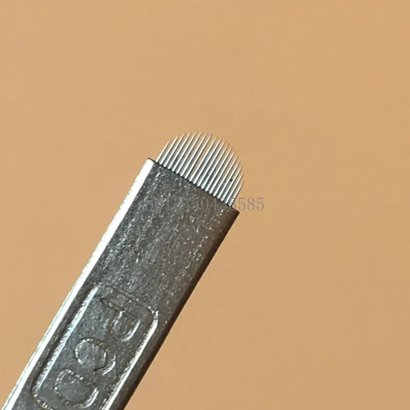 100 pezzi aghi per tatuaggio PCD a forma di U 18 pin trucco permanente lame per sopracciglia per sopracciglio ricamo manuale microblading penna per tatuaggio
