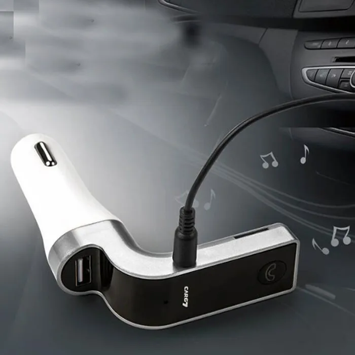 Trasmettitore FM auto Lettore MP3 G7 multifunzione Caricabatteria auto 5V 2.5A Supporto audio veicoli senza fili Handfree SD TF Card