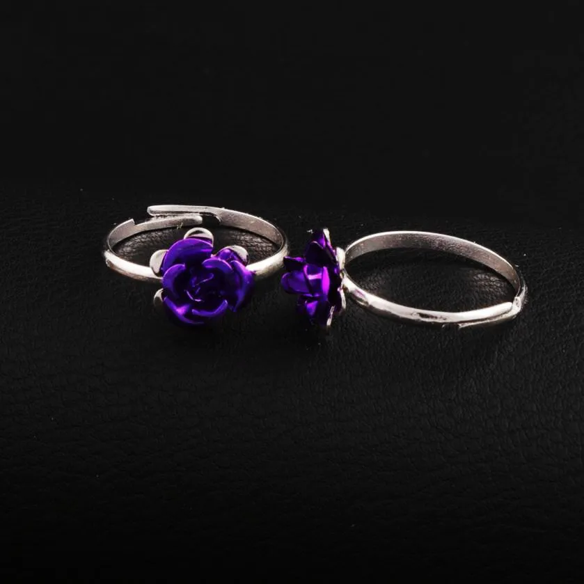 Colorful Little Flower Ring Adjustable Size Fresh Band Rings Jewelry DIY NEW R3088/98