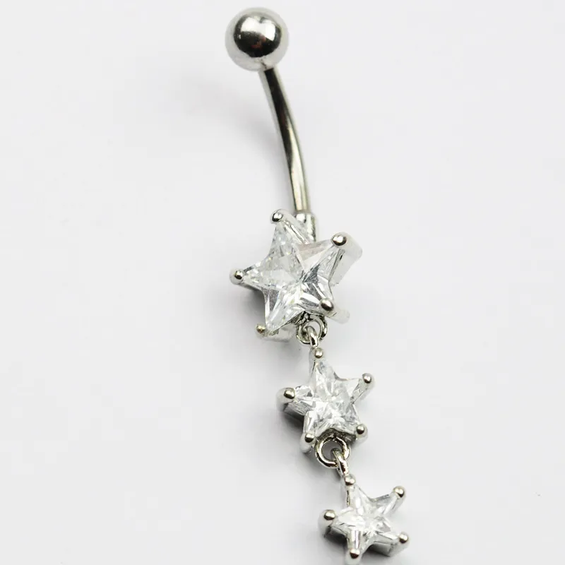 YYJFF D0614 1 kleur heldere buikring mooie sterrenstijl met piercing body sieraden navel