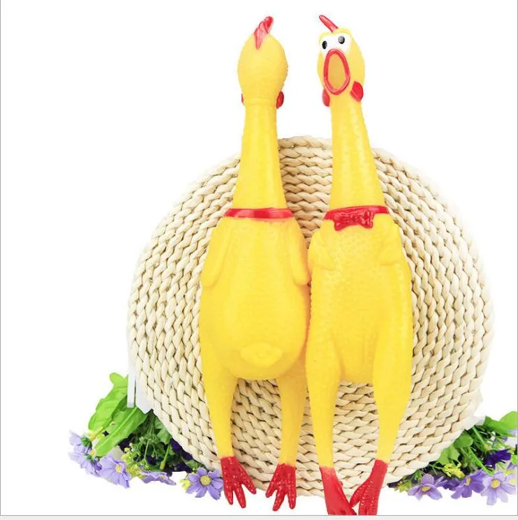 pet dog puppy Screaming Shrilling Yellow Chicken Pet Dog toy Kids Sound Toy Non-toxi cat Rubber Chewing chick Toys