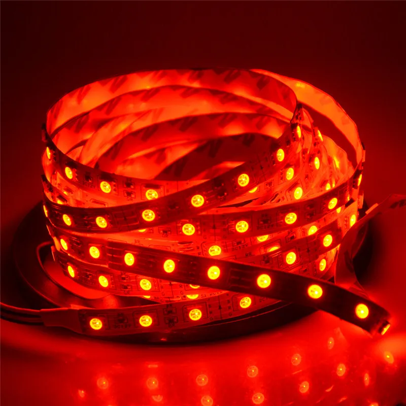 5M RGB-LED-Streifenlicht, flexibel, 3528 SMD, nicht wasserdicht, DC 12V + IR-Fernbedienung + 2A-Netzteil, Bühnenparty-Glühbirne, Weihnachtsgeschenke