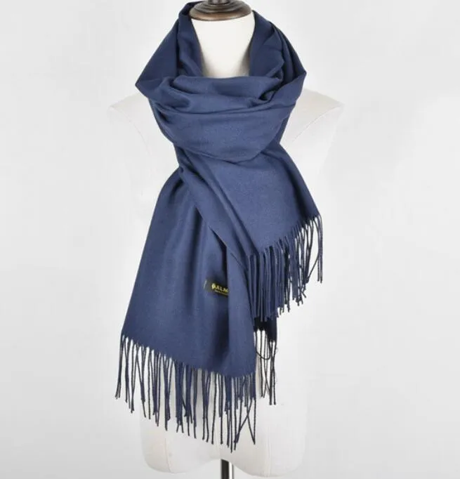 Nova moda senhora lenços cashmere borla sólida confortável e elegante alongado Neckerchief 4 cores frete grátis