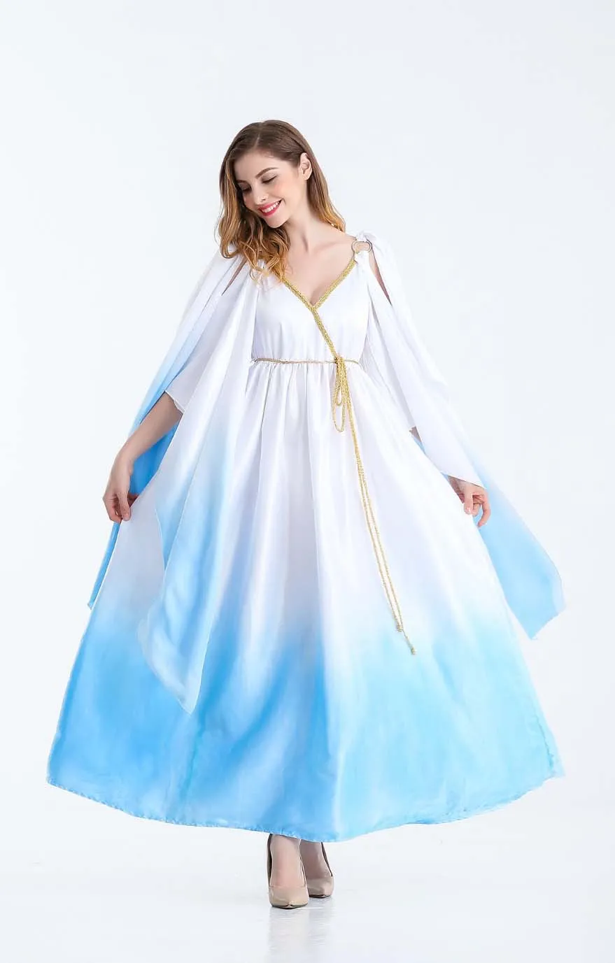 Costumes de déesse grecque Sexy pour femmes, Robe fantaisie longue et magnifique, Robe de fête d'halloween, Cosplay Athena, Robe blanche fantaisie