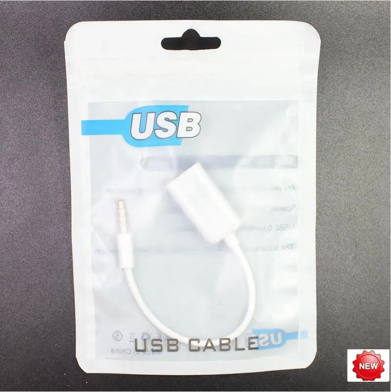 ホワイトプラスチックジッパー小売パッケージバッグポリPPのためのiphone7 6 5 4 USBケーブルoppバッグパッケージ