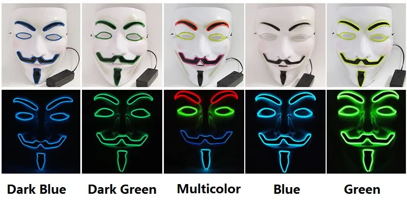LED Vendetta Full Face PVC Mask, Guy Fawkes Style... From Perfumeliang ...