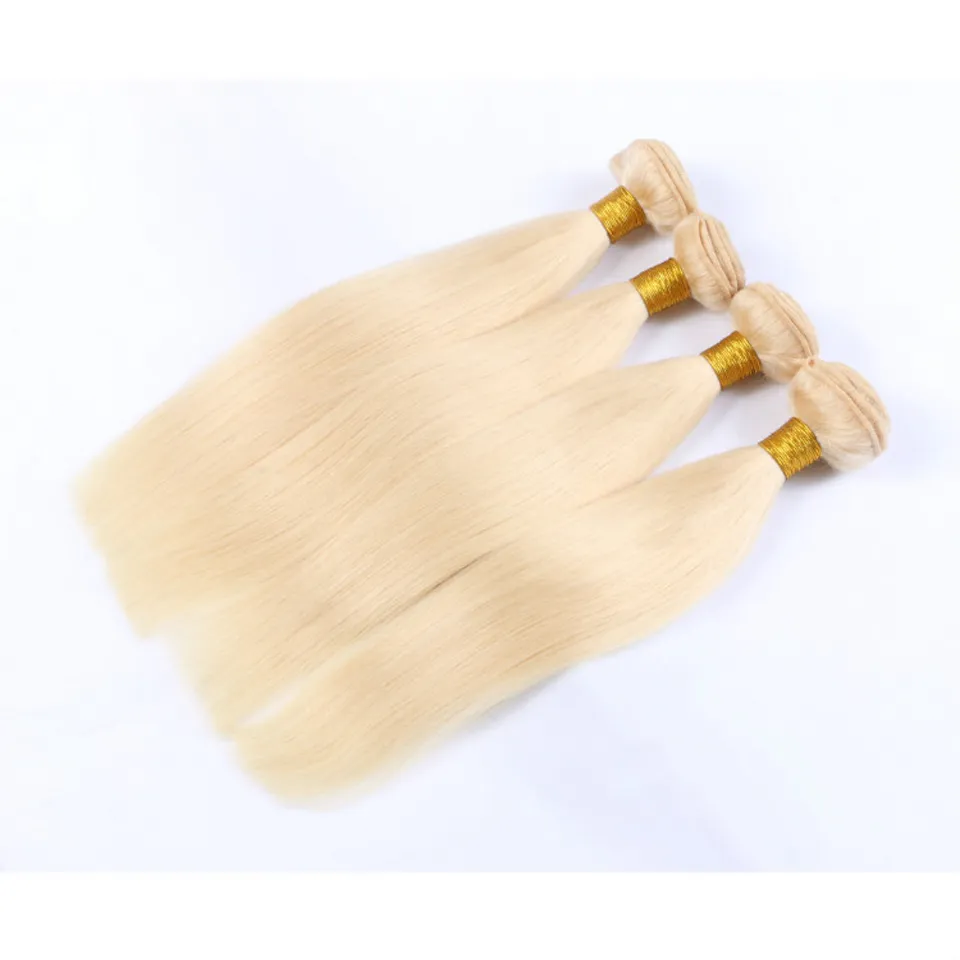 Cheveux raides brésiliens tisse Double trame 100gpc 613 couleur Blonde russe 100 Extensions de cheveux Remy humains 8911335