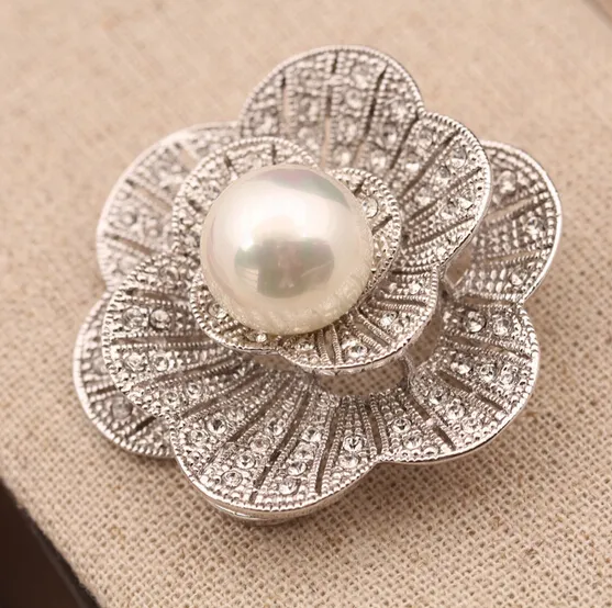 SPILLA Spilla In Oro Bianco, Di Forma Rettangolare, Con Diamanti Taglio - Foto 7