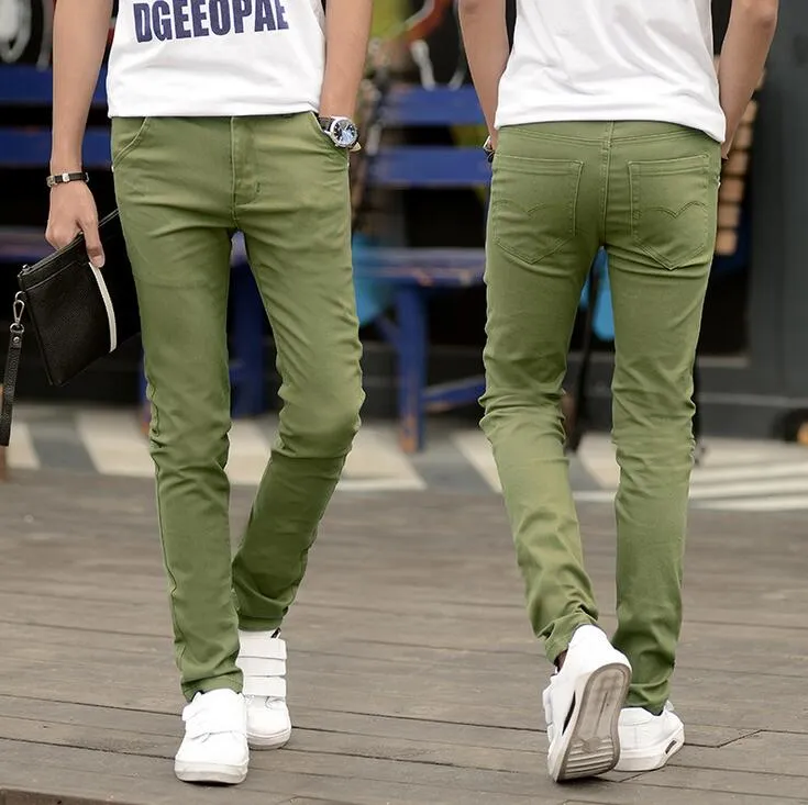 Good A++ Summer thin cotton leisure young Men's Pants stretch small straight Slim wild trousers tide PM014 Mens Pant