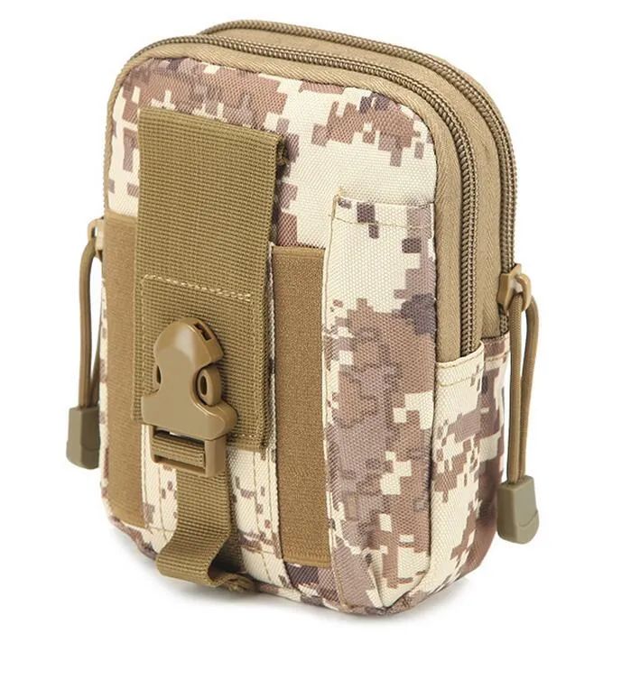 Universal Outdoor Tactical Holster Army Hip Waist Belt Bag Plånbok Påseväska Telefonväska med dragkedja till telefon