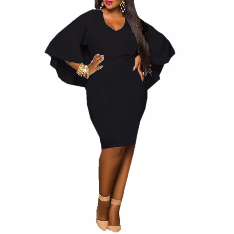 black batwing sleeve dress Batwing Sleeve Midi Dress, Draped Cotton blend with Side Cutouts, Fall Dress for Women, Avant Garde Clothing, S / Petrol main image 0