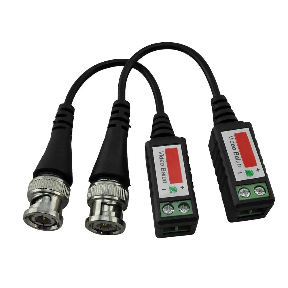 BNC CAT5 Video Balun Transceiver Kabel för kamera CCTV Passiv Twisted Pair Transmission Surveillance Camera Tillbehör EQUP med paket