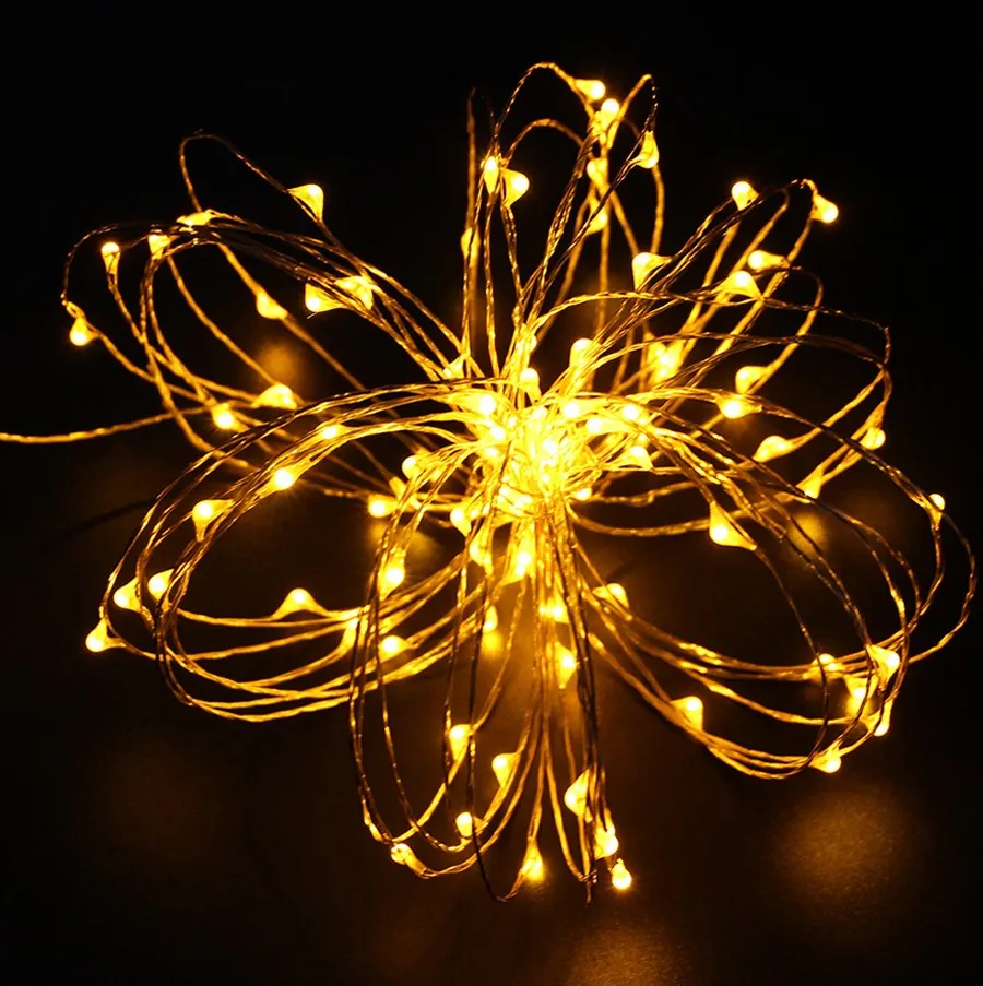 8 colori 10m 100 LED Filo di rame LED String Light Starry Light Outdoor Garden Christmas Wedding Party Decoration