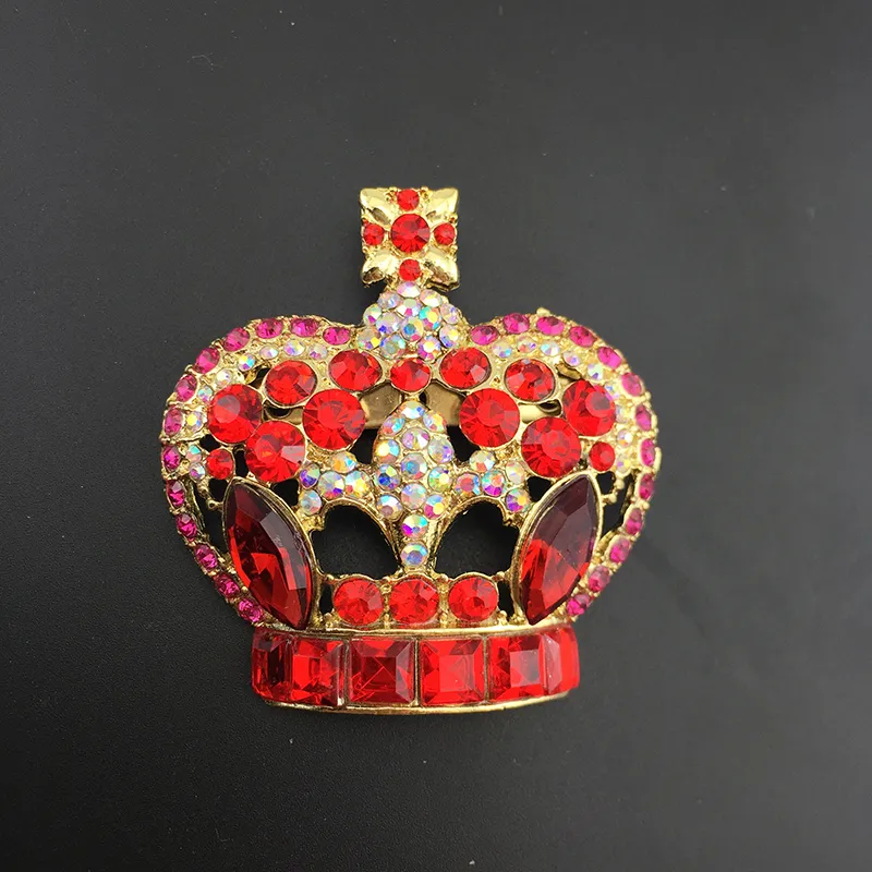 Rhinestone Brooch, Red Tiara Hair Comb Pin: Crystal Embellished Queen ...