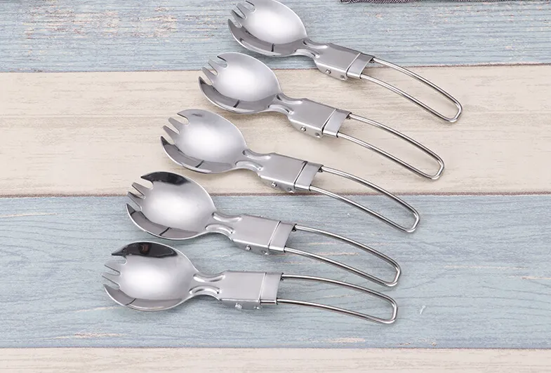 Składany Spork Titanium Ultralight Outdoor Camping Piknik Sztućce Składana łyżka