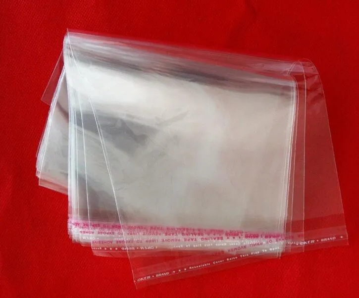 Vendita diretta in fabbrica prezzo basso Sacchetto adesivo trasparente Sacchetti di plastica Calzini vestiti sacchetti di gioielli Sacchetto trasparente del opp 17x30 cm 500 pezzi / lotto