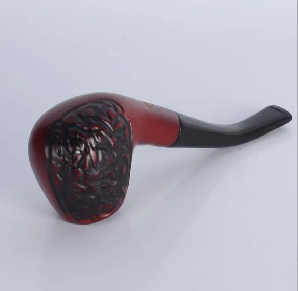 Can be washed red sandalwood solid wood old hammer pipe filter engraving printed cigarette holder accessories