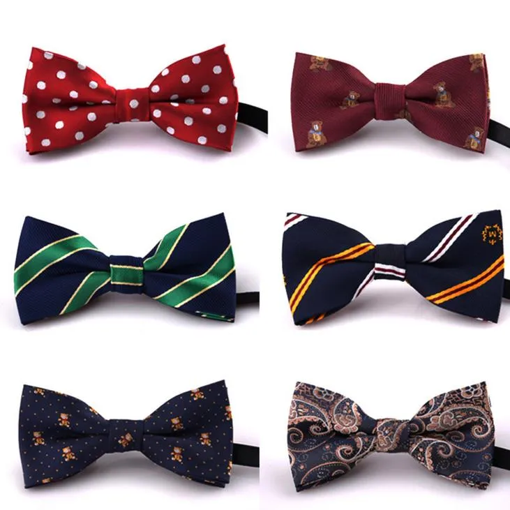 Merk Kinderen Kids Pre Tied Wedding Party Strike Meisjes Jongens Formele Tuxedo Satijnen Bowtie Stropdas Kleurrijke Kerst Gift Drop Accessoires