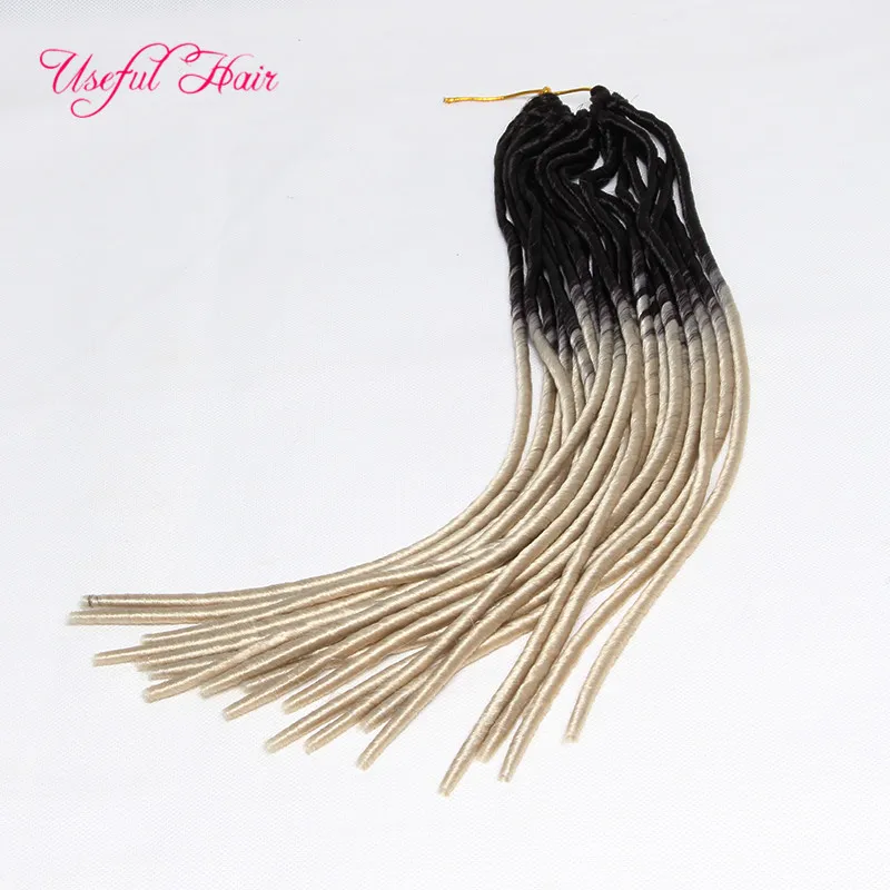 OMBRE 613 loira 20inch softex crochet dreadlocks extensão faux loces trança sintética trança de cabelo crochet tranças de cabelo ramal de cabelo extensões