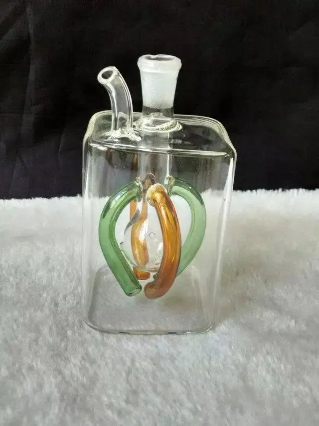 Cliquet carré pot verre bongs accessoires verre fumer tuyaux coloré mini multi-couleurs tuyaux à main meilleure cuillère verre