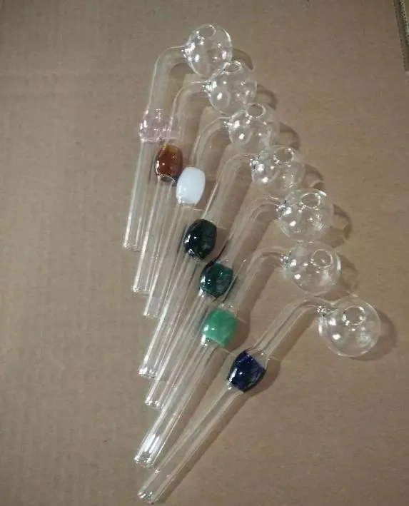 Tubos de vidrio curvados coloridos Pipa para fumar 14 cm Vidrio transparente multicolor Quemadores de aceite Tubo de agua equilibrador