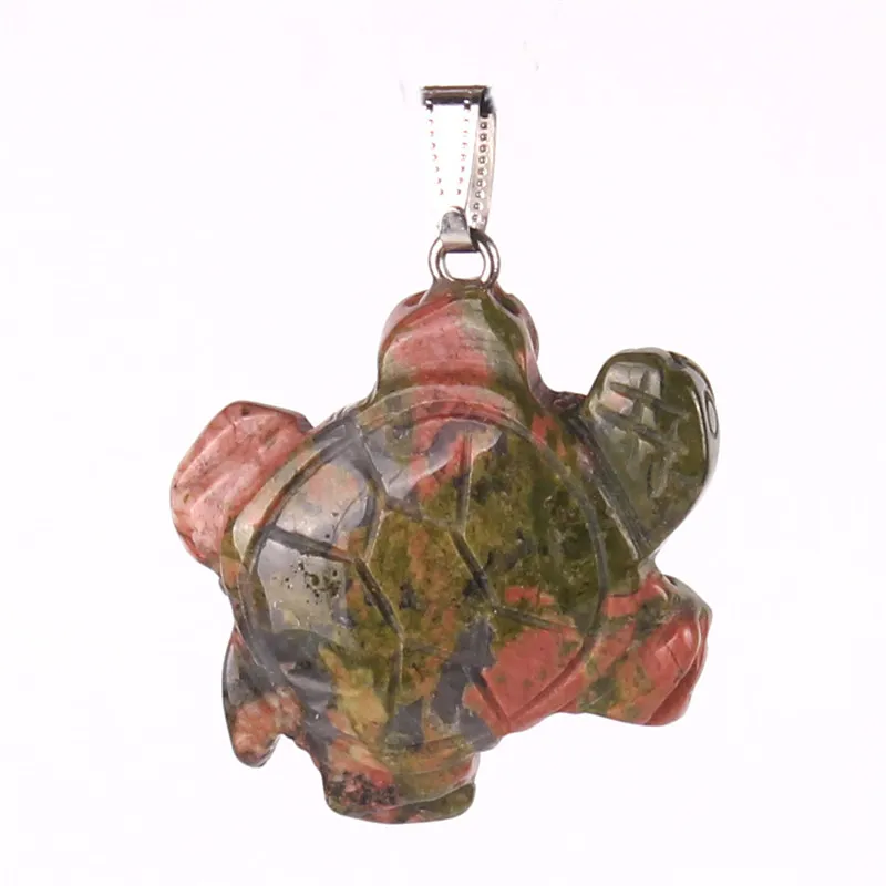 New Natural Quartz Crystal Pocket Stone Cute Sea Turtle Tortoise Figurines Chakra Healing Carved Gemstone Crafts Pendant Lucky Gift 41*32mm