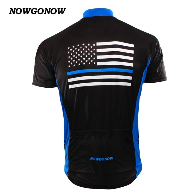 Grossist anpassade män cykling jersey United States flagga klassiska retro kläder cykel slitage mtb road maillot ropa ciclismo nowgivouw svartblå