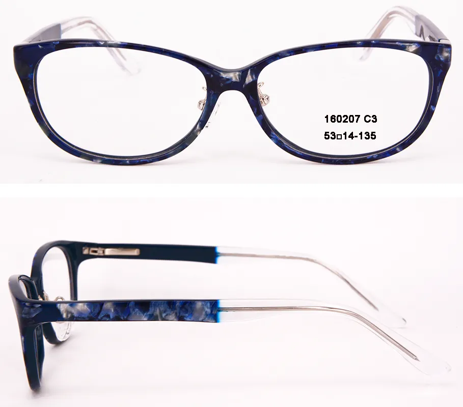 Neue Ankunftsmode Brillengestelle für Damen und Herren Designer-Brillengestell Vollrand-Acetat-Optikgestell mit klarer Linse 160207